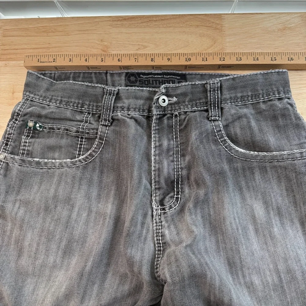 Southpole 5180 Baggy Shorts Men's Gray‎ Denim Mid-Rise Pockets Classic - 32 Y2K
